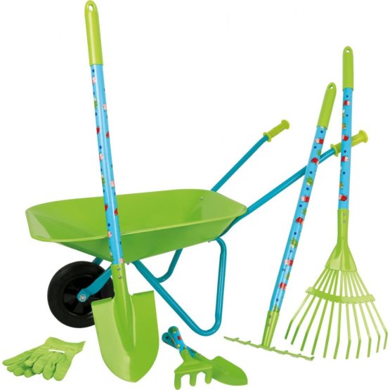 Set of garden tools with wheels