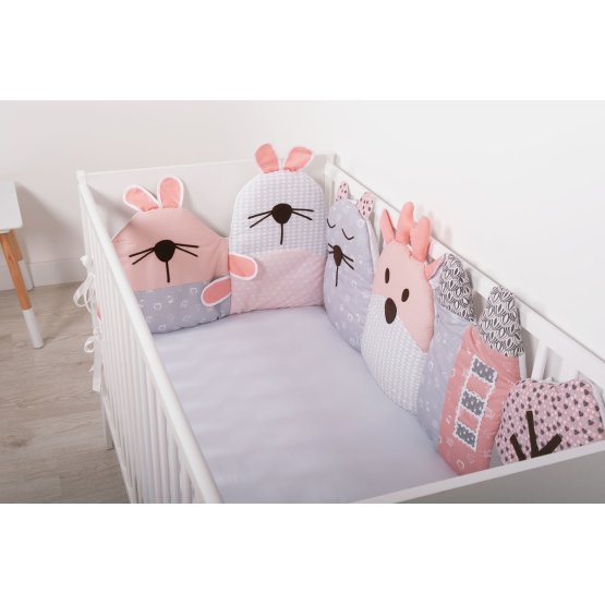 Modular mantinel for the crib - gray-pink
