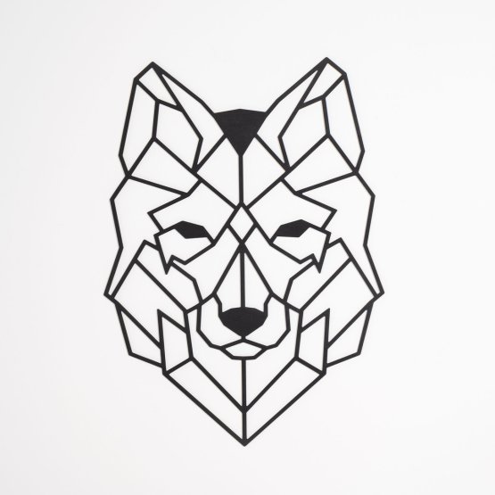 Wooden geometric painting - Wolf - different colors