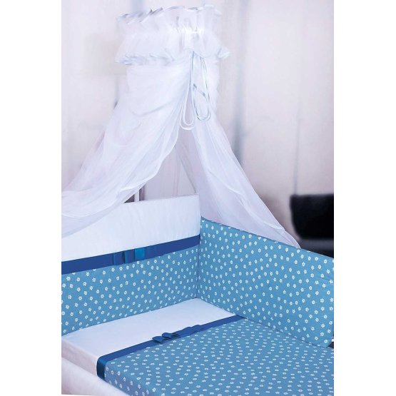 Linen Grace with bow 135x100 cm - blue
