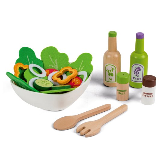 Wooden salad with bowl