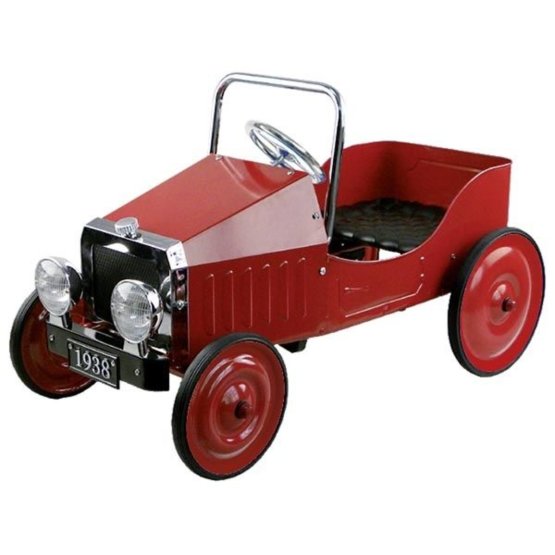 Children's metal pedal car - red