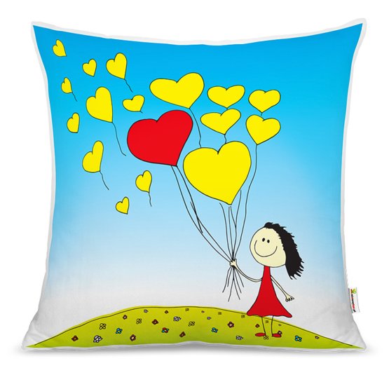 Pillow č.50 - Little girl with hearts