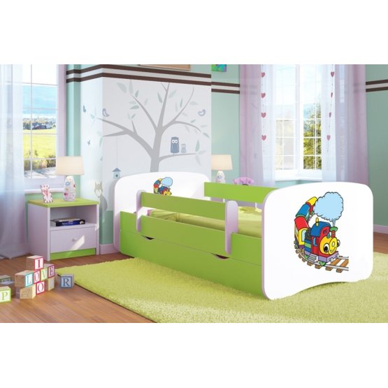 Ourbaby Children's Bed with Safety Rail - Happy Train
