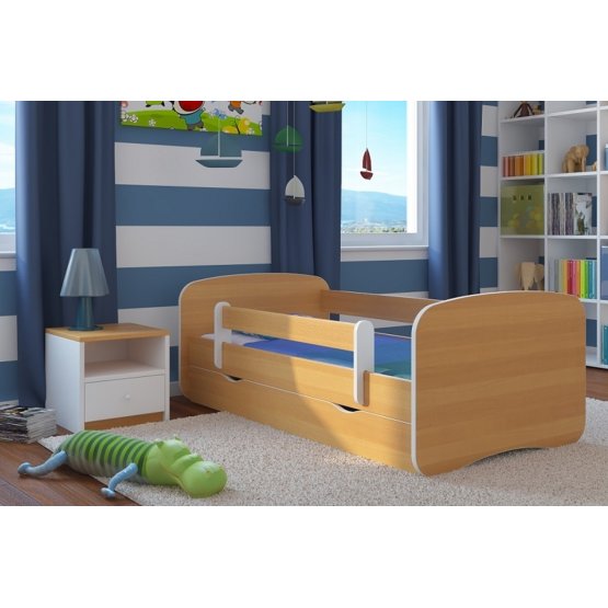 Ourbaby Children's Bed with Safety Rail - Beech