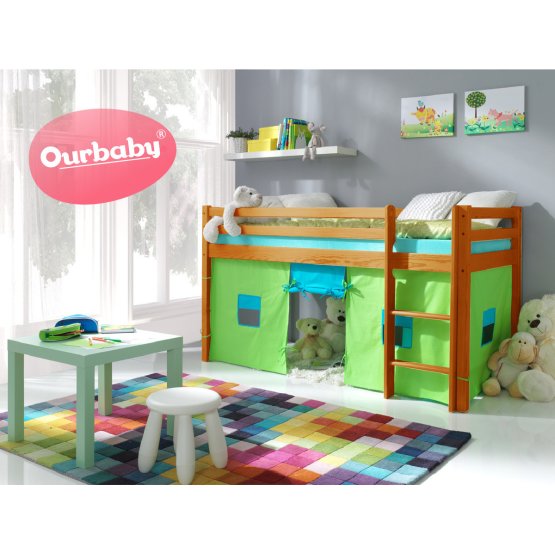 Ourbaby Modo Children's Mid Sleeper Bed - Alder