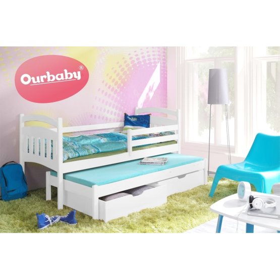 Ourbaby children's bed with extra bed Marco I - White