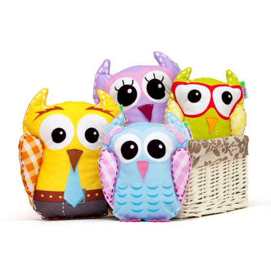 Cheerful owlish family