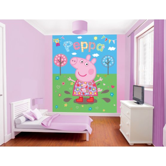 8-Panel Children's Wall Mural - Peppa Pig