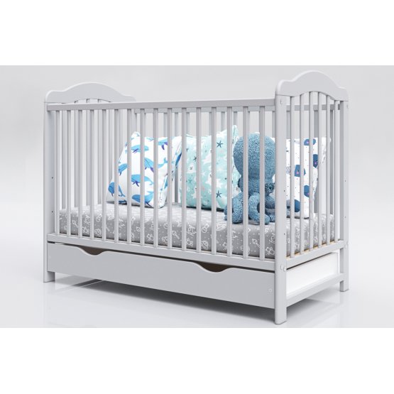 Baby cot Alek with removable partitions - gray