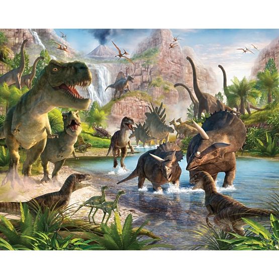 3D Dinosaurs Wall Mural