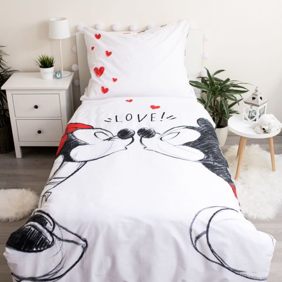 Bed linen Mickey and Minnie 140 x 200 cm + 70 x 90 cm