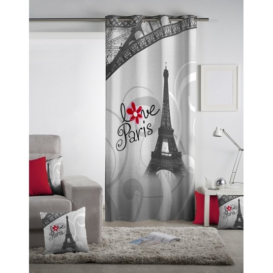 Love Paris Decorative Curtain