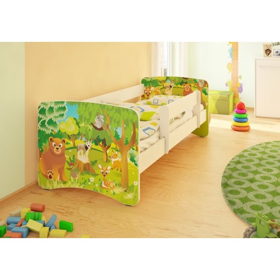 Children's Bed with Safety Rail - Forest