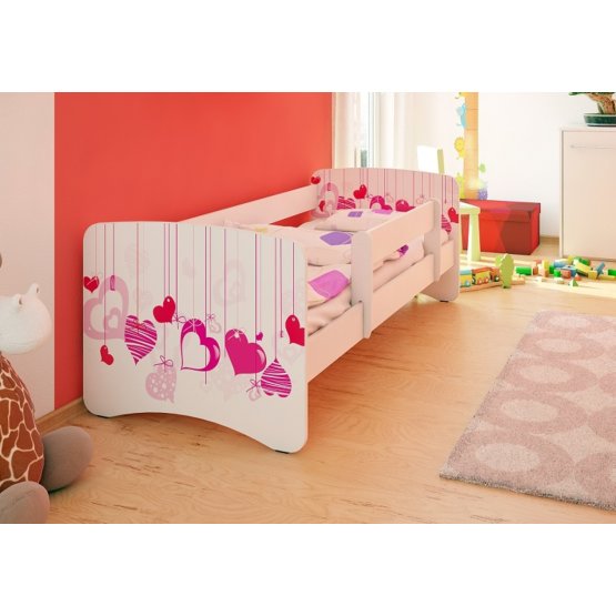 Children bed with barrier - Hearts