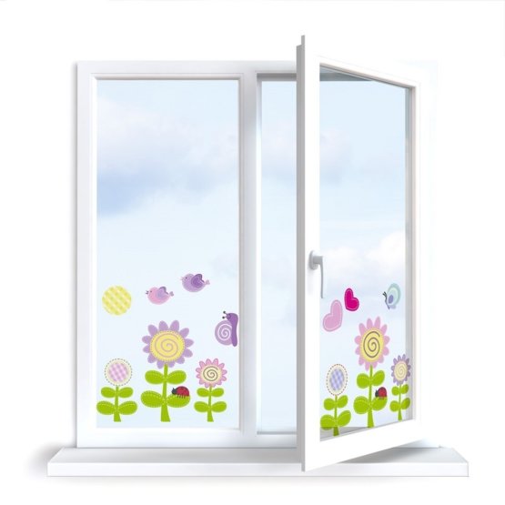 Stickers to window - Happy Daisies - 0,3 m2