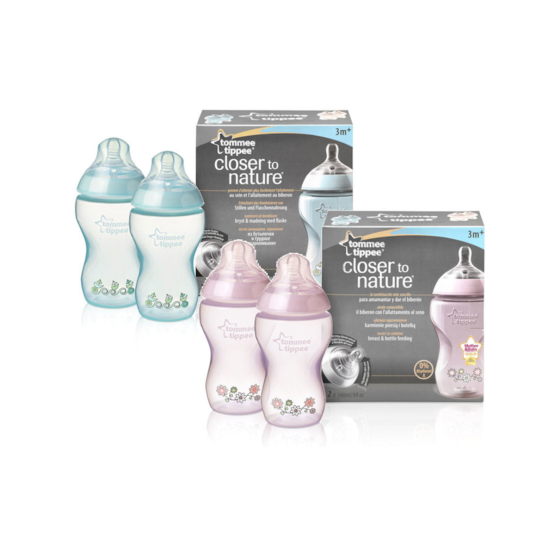 Infant bottle with pictures C2N, 2ks, 340ml, 3+m