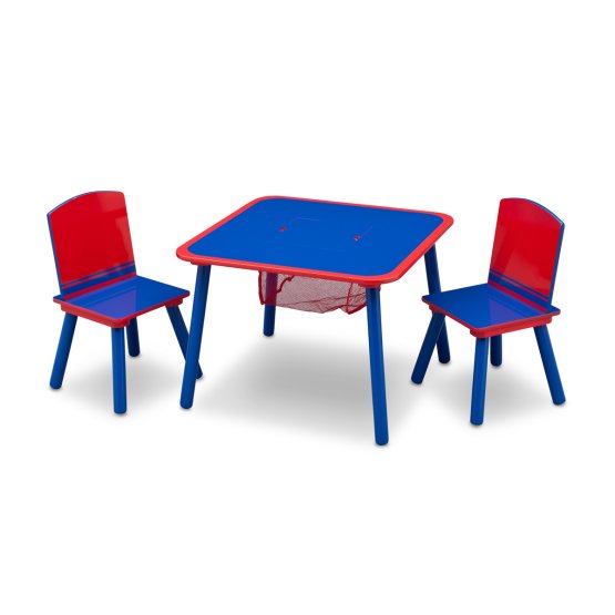 Children's Table with Chairs - Blue and Red