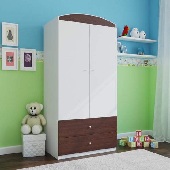 Ourbaby wardrobe cupboard - wenge-white