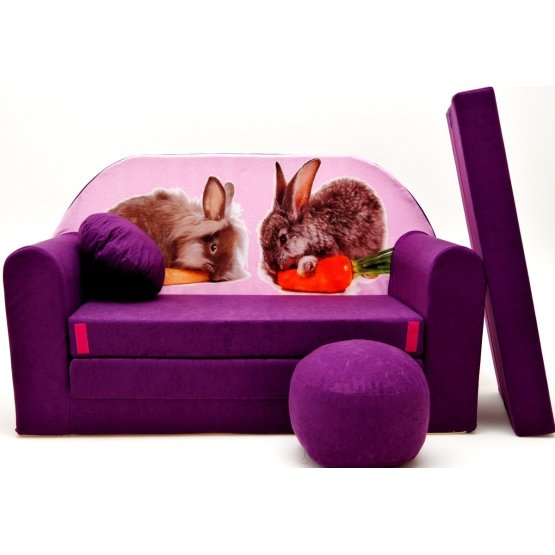 Kids' sofa Bunnies - purple