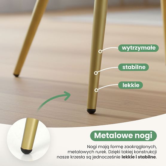 4x Upholstered Chair with Square Quilting Bottle Green LUXANO Gold Legs