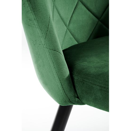 4x Velvet Upholstered Chairs SJ.077 Bottle Green