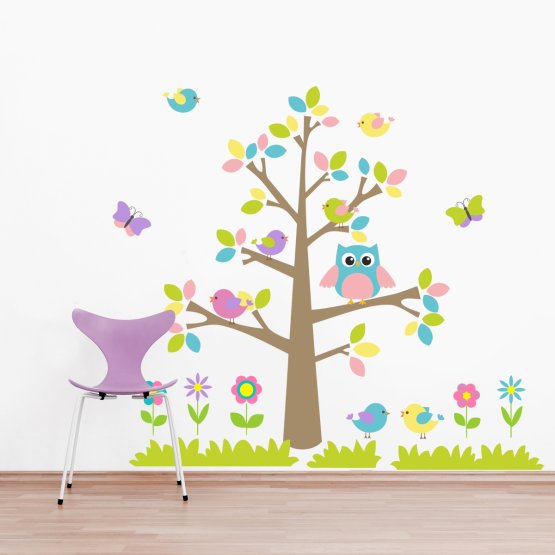 Wall Decoration - Colourful Tree and Animals