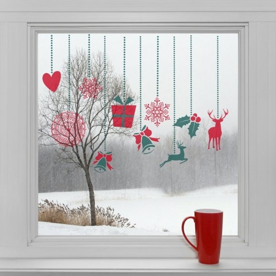 Christmas decoration to window - Christmas trappings