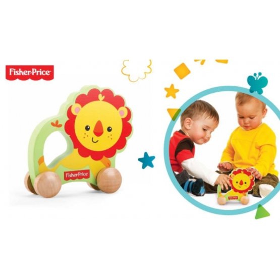 Fisher Price Wooden Rolling Lion