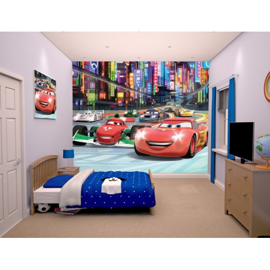3D Disney Cars II Wall Mural
