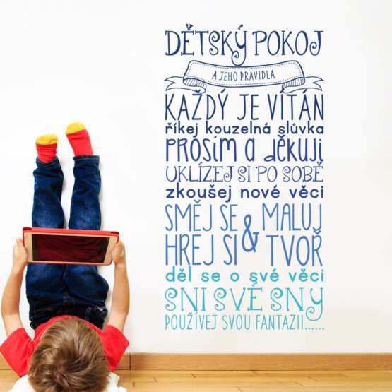 Wall Decoration - Children's Bedroom Rules - Blue