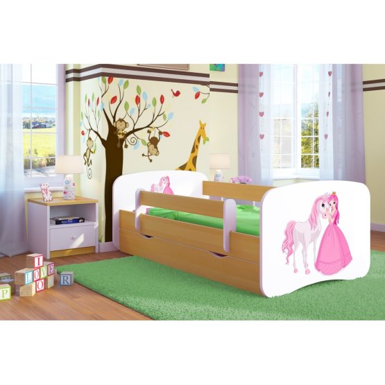 Children bed with barrier Ourbaby - Princess with horse