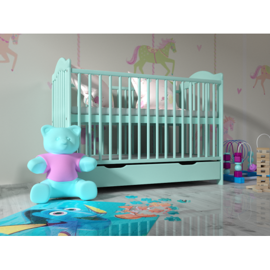 Mint Green Alek Baby Cot