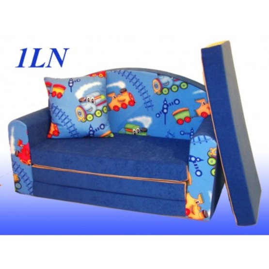 Trains Children's Sofa Bed - Blue 1LN