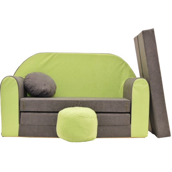 Children's sofa Forest - green-grey