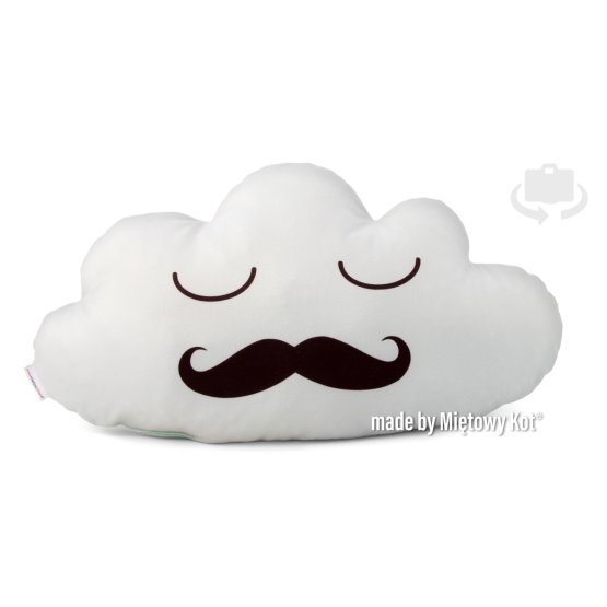 Pillow cloud mint - mustache