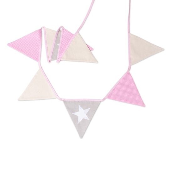 Fabric garland - Pink star