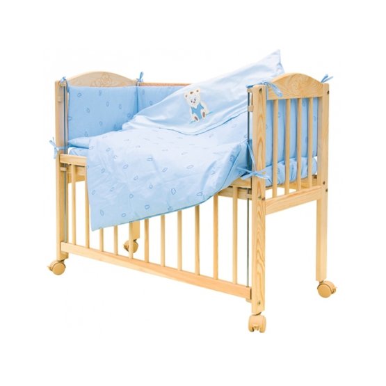 7-Piece Baby Cot Bedding Set - Scarlett Baby - Teddy Bear - Blue