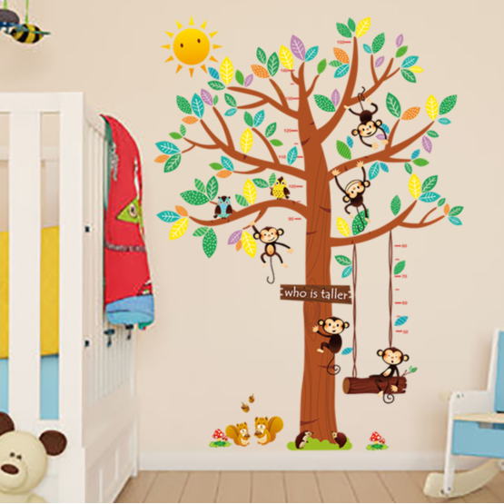 Wall Decoration - Monkeys in a Tree Height Chart