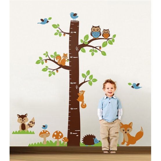 Wall Decoration - Tree with Fox Height Chart