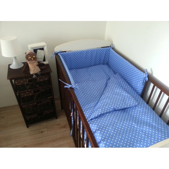 Polka Dot Baby Cot Bedding Set - Blue