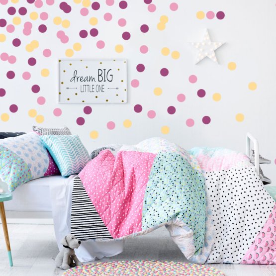 Stickers to wall - Confetti hot pink