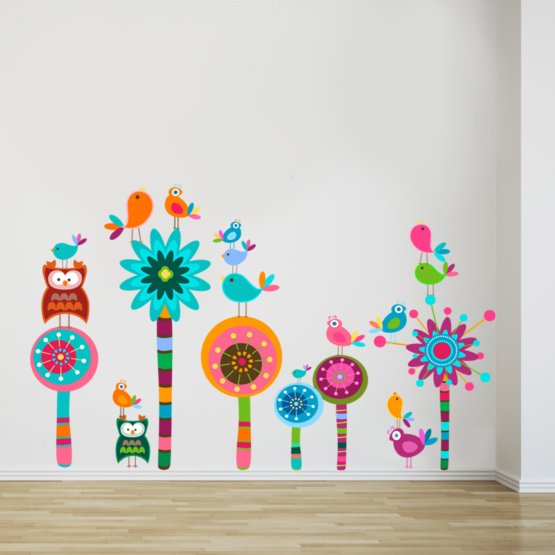 Stickers to wall - Bouquets a owlet II