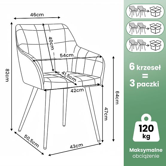 6x Upholstered Chair with Square Stitching Bottle Green LUXANO Black Legs