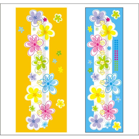 Height Chart Wall Sticker no. 13 - flowers