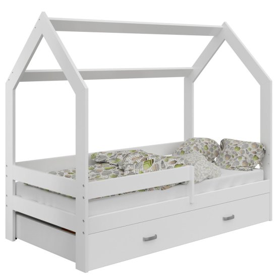 House bed Paula with a barrier 160 x 80 cm - white