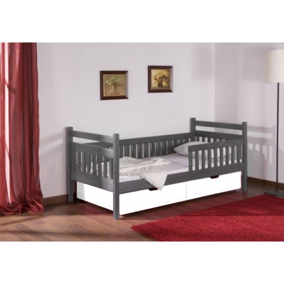 Children bed Alice 180x80 cm - graphite-white