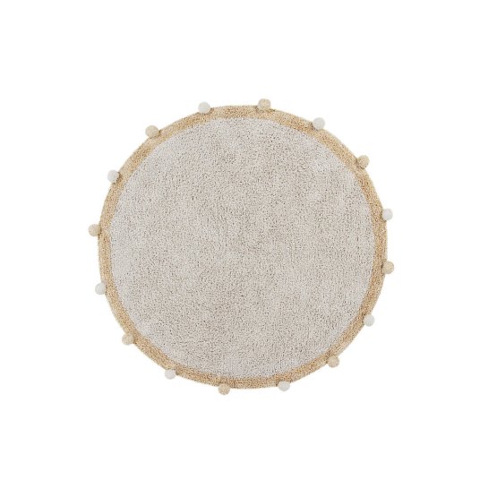Round cotton rug Bubbly Natural - Honey