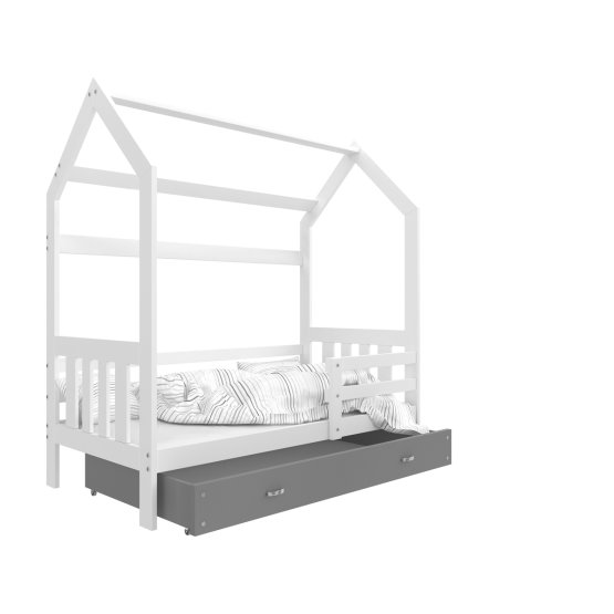 Baby bed house Philip - white-gray