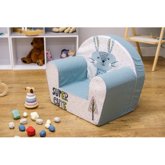 Children's chair Zajíc - grey-blue-white